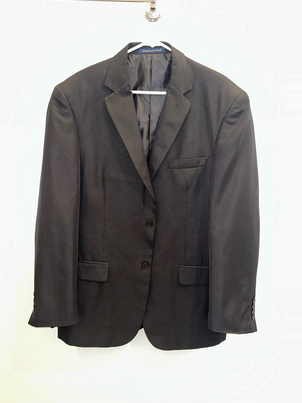 Source Unknown Black Men's Two-Button Suit Blazer